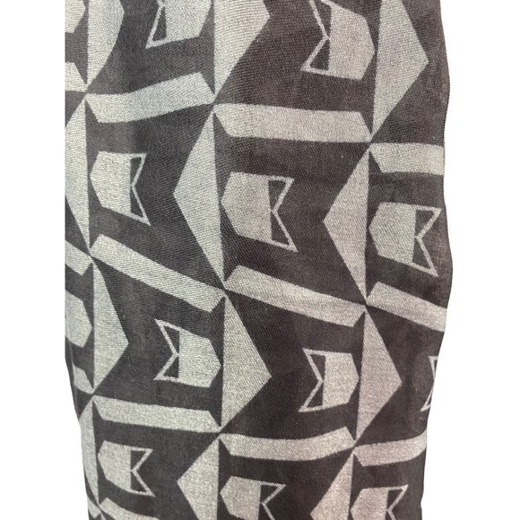 Mephisto Lightweight Black Gray Print Scarf 70 x 28" - Picture 4 of 8